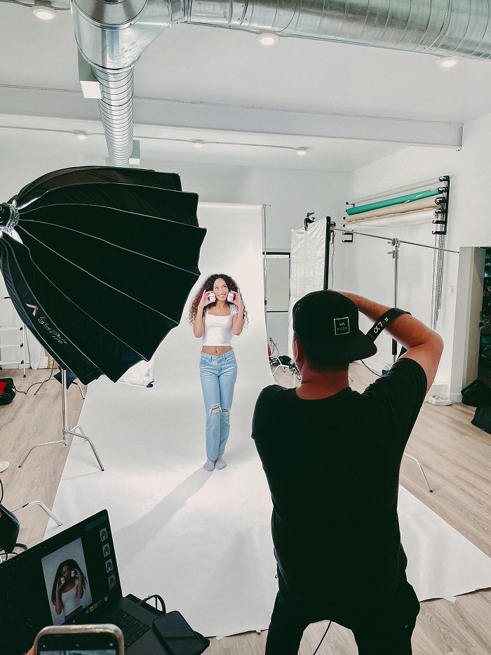 Kinetic Studios team shooting in studio