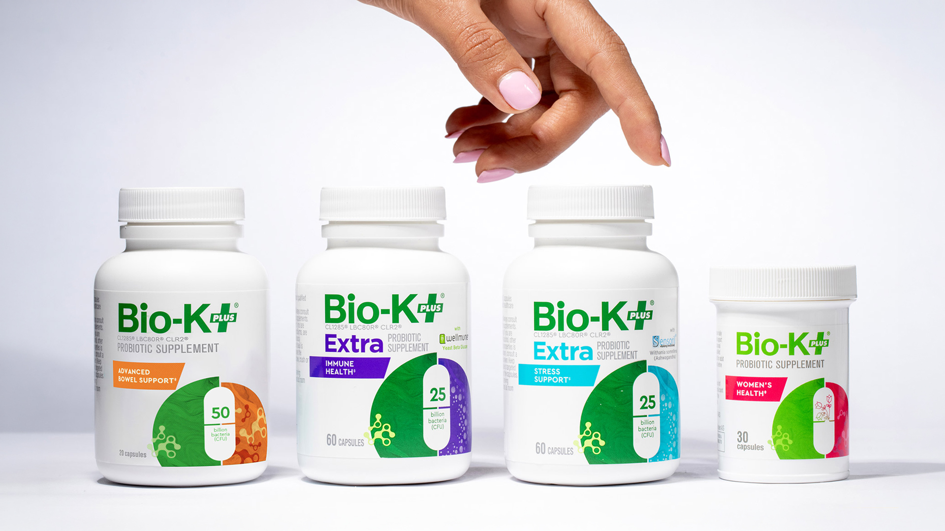 Bio-K+ supplement bottles - Product Photography - Kinetic Studios